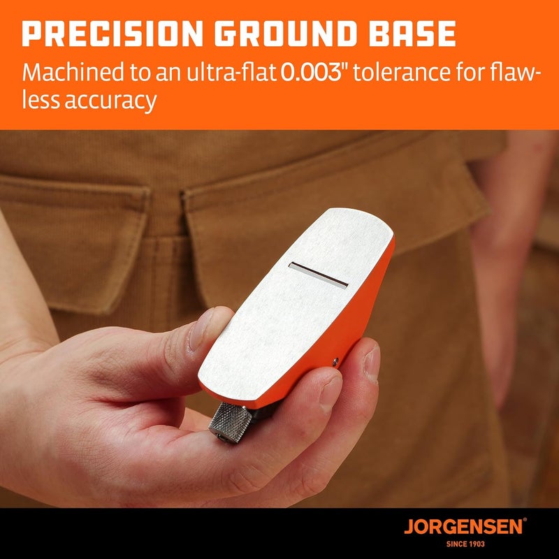 Jorgensen 3.5" Mini Wood Planer - Mini Hand Planer for Woodworking, Block Plane, Small Hand Plane for Trimming, Wood Planing, Craft, Professional Ductile Iron Body, Adjustable Cutting Depth - Image 4